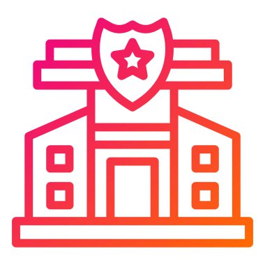 Polis Karakolu Vektör Simgesi Tasarım İllüstrasyonu