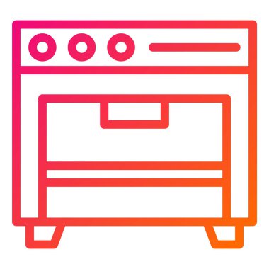 Pişirme Sobası Vektör Simgesi Tasarım İllüstrasyonu