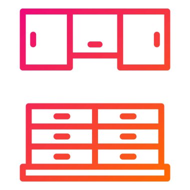 Dolap Vektörü Simgesi Tasarım İllüstrasyonu