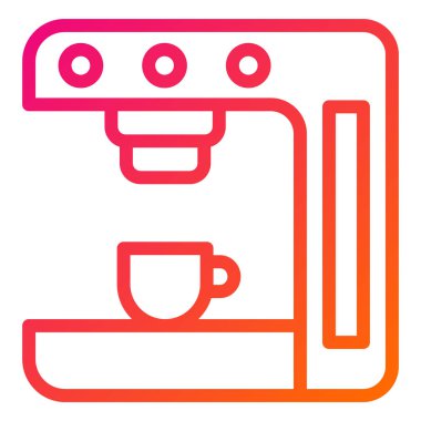 Kahve Makinesi Vektör Simgesi Tasarım Çizimi