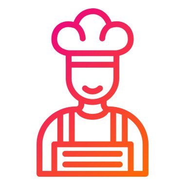 Erkek Şef Vektör Simgesi Tasarım İllüstrasyonu