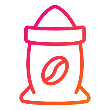 Kahve Torbası Vektör Simgesi Tasarım Çizimi