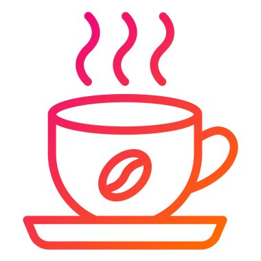 Sıcak Kahve Vektörü Simgesi Tasarım Çizimi