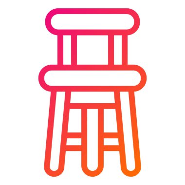 Bar Tabure Vektörü Simgesi Tasarım İllüstrasyonu