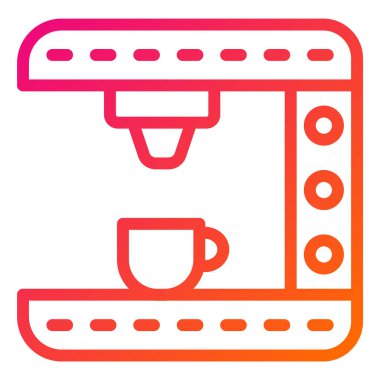 Kahve Makinesi Vektör Simgesi Tasarım Çizimi