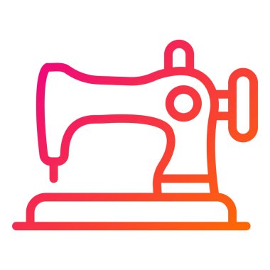 Dikiş Makinesi Vektörü Simgesi Tasarım İllüstrasyonu