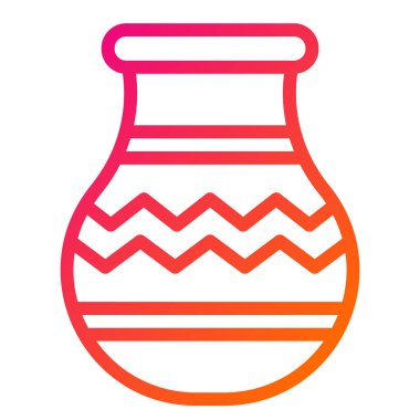 Çömlek Vektörü Simgesi Tasarım Çizimi