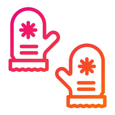 Mitten Vektör Simgesi Tasarım Çizimi