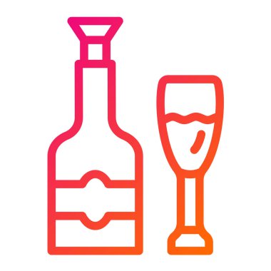 Champange Vektör Simgesi Tasarım İllüstrasyonu