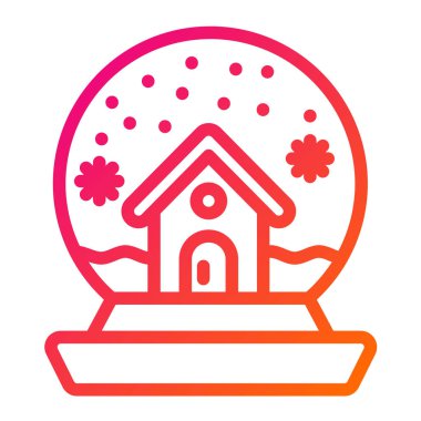 Kar küresi Vektör Simgesi Tasarım Çizimi