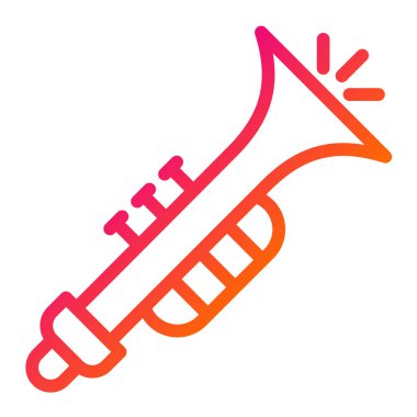 Trompet Vektörü Simgesi Tasarım İllüstrasyonu