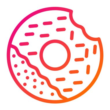 Donut Vektör Simgesi Tasarım Çizimi