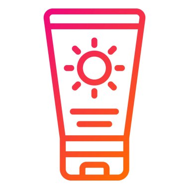 Güneş Kremi Vektörü Simgesi Tasarım Çizimi