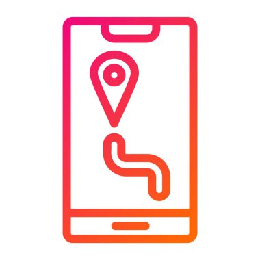 Harita Vektör Simgesi Tasarım Çizimi