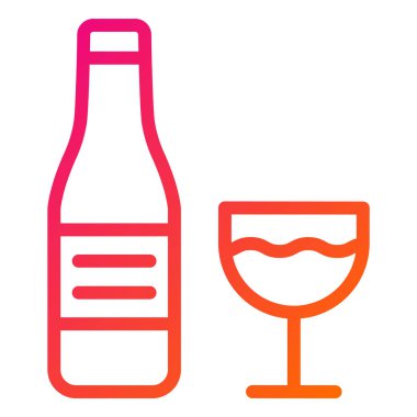 Şarap şişesi Vektör Simgesi Tasarım İllüstrasyonu