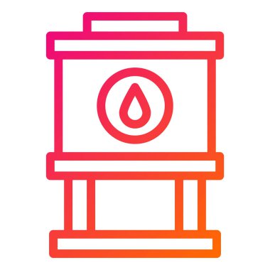 Su Tankı Vektör Simgesi Tasarımı Çizimi