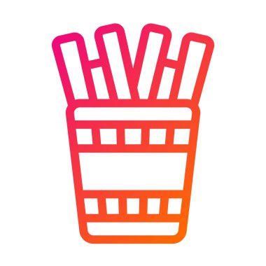 Patates kızartması Vektör Simgesi Tasarım Çizimi