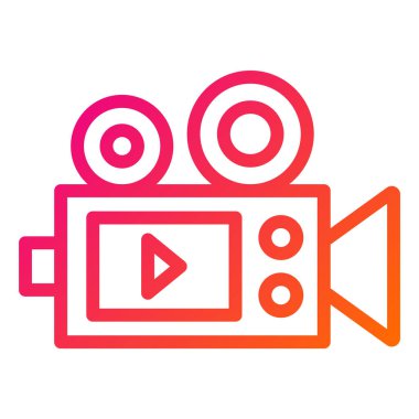 Kamera kaydı Vektör Simgesi Tasarım İllüstrasyonu