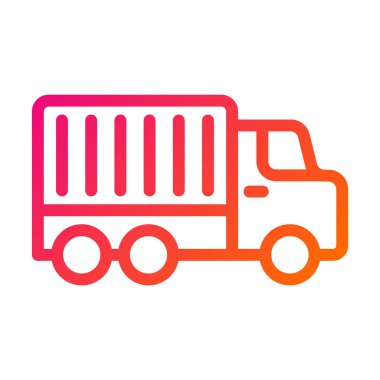 Teslimat Kamyonu Vektör Simgesi Tasarımı İllüstrasyonu