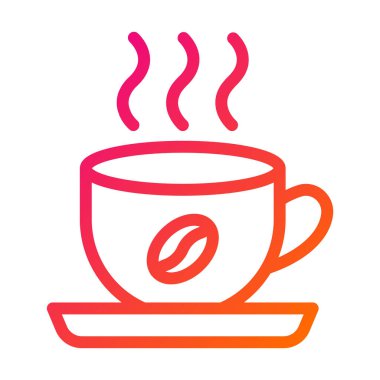 Kahve Vektörü Simgesi Tasarım Çizimi