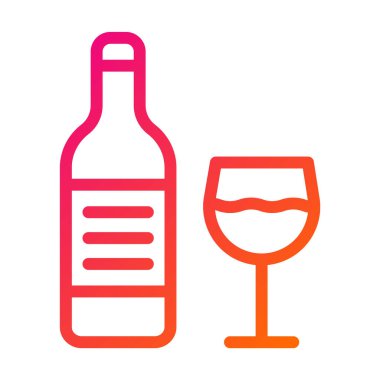 Şampanya Vektörü Simgesi Tasarım İllüstrasyonu