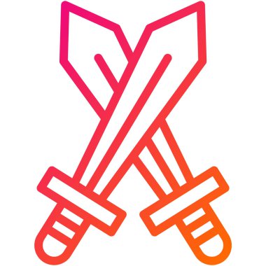 Kılıç Vektörü Simgesi Tasarım İllüstrasyonu