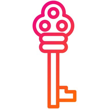 Ortaçağ anahtar vektörü Simge Tasarımı İllüstrasyonu