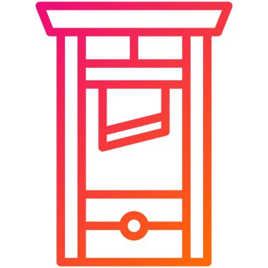 Giyotin Vektör Simgesi Tasarım Çizimi