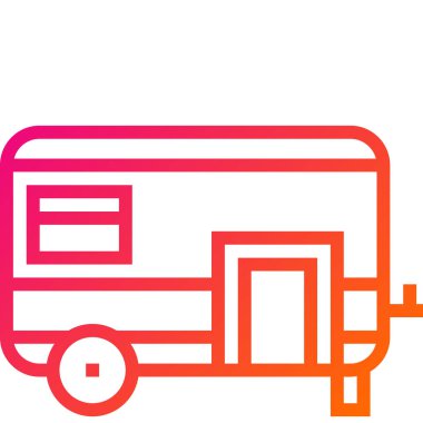 Seyahat karavanı Vektör Simgesi Tasarım İllüstrasyonu