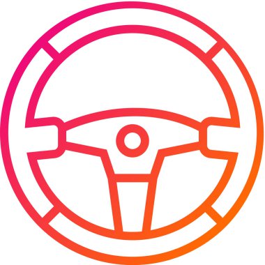 Direksiyon Tekerleği Vektör Simgesi Tasarım İllüstrasyonu