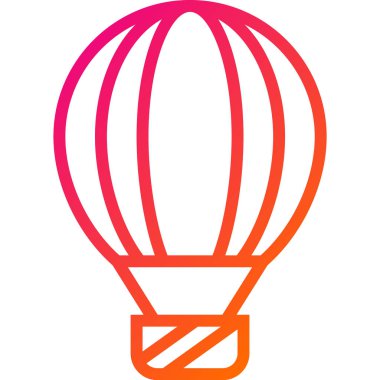 Sıcak hava balonu Vektör Simgesi Tasarım Çizimi