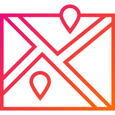 Harita Vektörü Simgesi Tasarım İllüstrasyonu