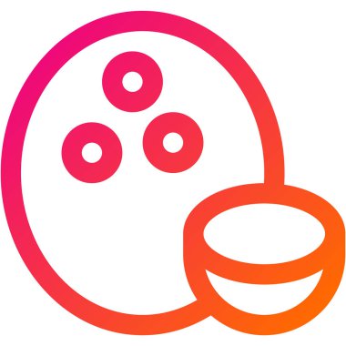 Hindistan Cevizi Vektörü Simgesi Tasarım Çizimi