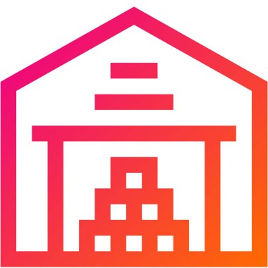 Depo Vektör Simgesi Tasarım İllüstrasyonu