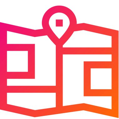 Üç Katlı Harita Vektör Simgesi Tasarım İllüstrasyonu