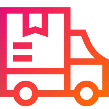 Teslimat Kamyonu Vektör Simgesi Tasarımı İllüstrasyonu