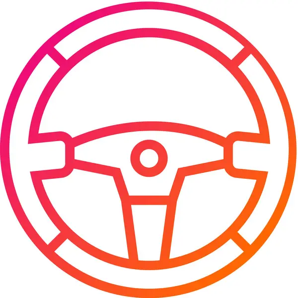 Direksiyon Tekerleği Vektör Simgesi Tasarım İllüstrasyonu