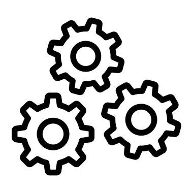 Cogwheel Vektör Simgesi Tasarım İllüstrasyonu