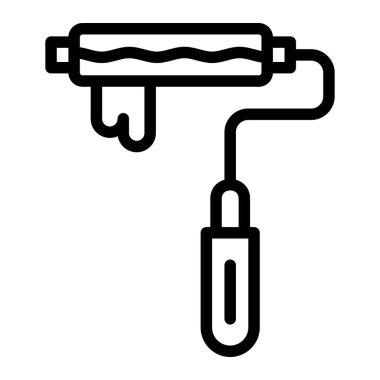 Boya Roller Vector Simgesi Tasarım İllüstrasyonu