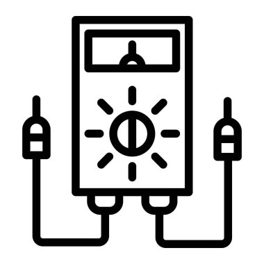 Voltmetre Vektör Simgesi Tasarım İllüstrasyonu