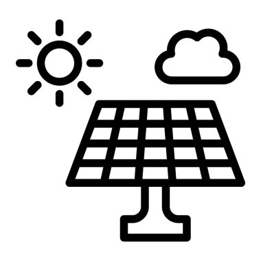 Güneş Paneli Vektör Simgesi Tasarım İllüstrasyonu