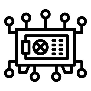 Güvenli Vektör Simgesi Tasarım Çizimi