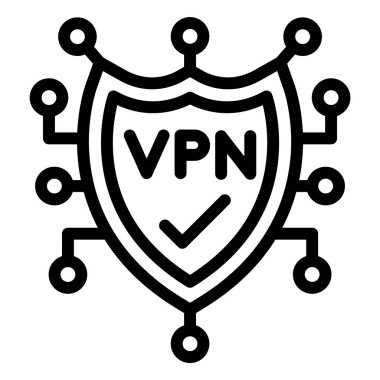 Vpn Vektör Simgesi Tasarım İllüstrasyonu