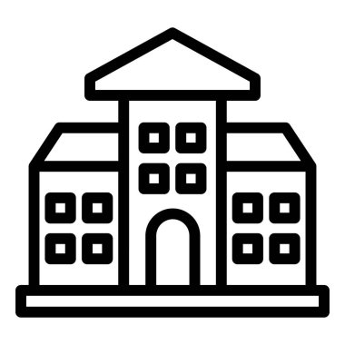 Okul Vektörü Simgesi Tasarım İllüstrasyonu