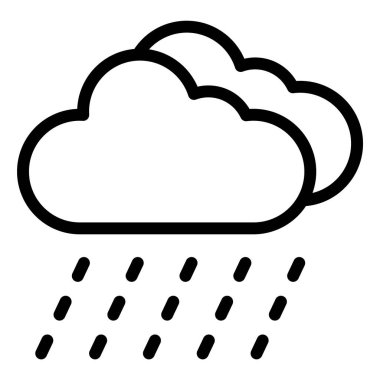 Yağmur Vektörü Simgesi Tasarım Çizimi