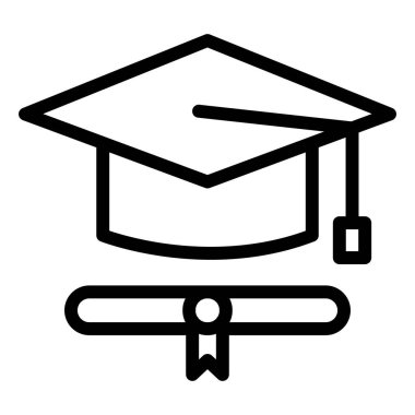 Mezuniyet Vektörü Simgesi Tasarım İllüstrasyonu