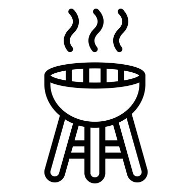 Barbekü Vektör Simgesi Tasarım İllüstrasyonu