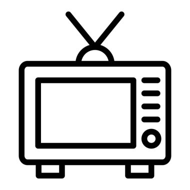 Televizyon Vektörü Simgesi Tasarım İllüstrasyonu