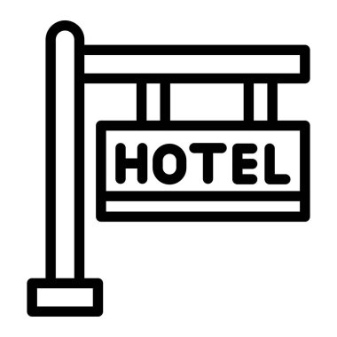 Otel İmza Vektör Simgesi Tasarımı Çizimi