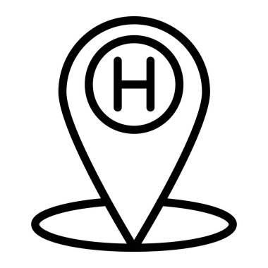 Otel pin Vektör Simgesi Tasarım İllüstrasyonu